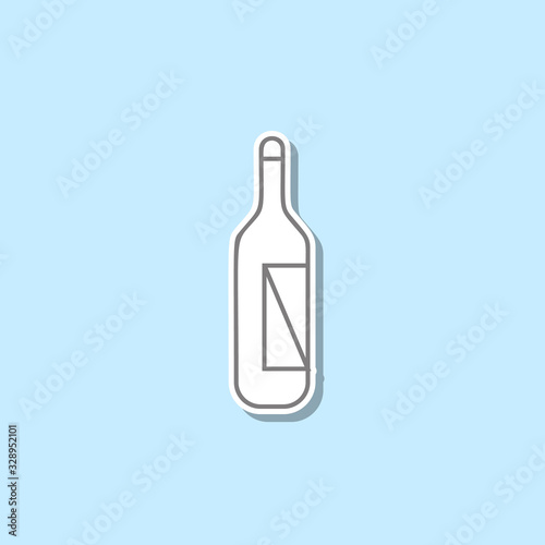 Bottle sticker icon. Simple thin line, outline vector of web icons for ui and ux, website or mobile application