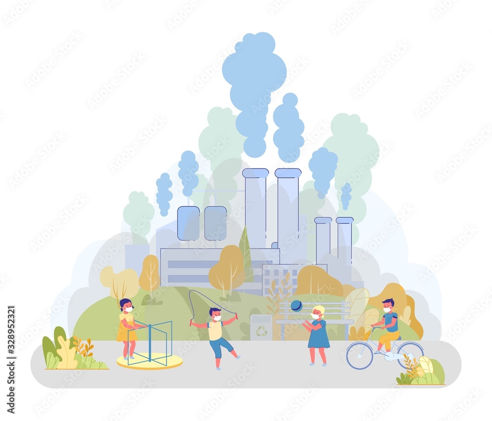 Near Playground Factory Emitting Waste into Air. Near Playground Factory Emitting Waste into Air.