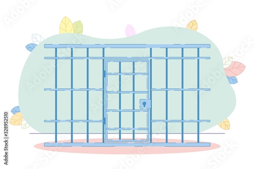 Prison Closed Metal Bar Inside Jail Block Prisoner