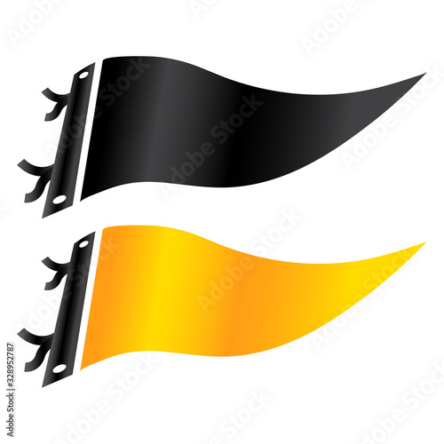 Black and Gold Yellow Pennant Set