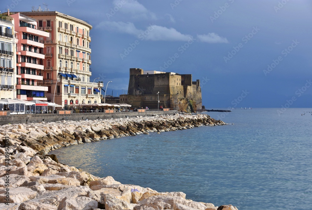 Fototapeta premium Castle in Naples - Castel dell'Ovo - Italy