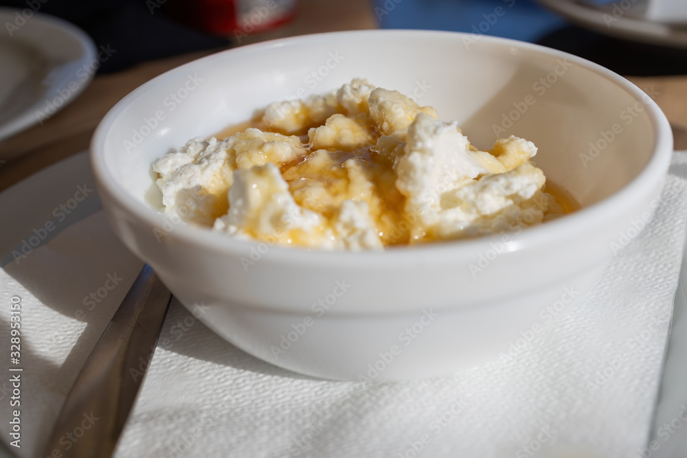 Fresh cheese of Catalonia in Spain made from cows or goats milk Fresh cheese of Catalonia in Spain made from cows or goats milk