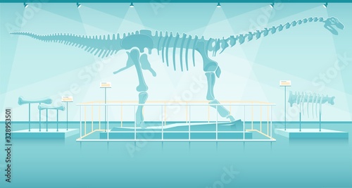 Exhibition Prehistoric Dinosaur Skeleton in Museum