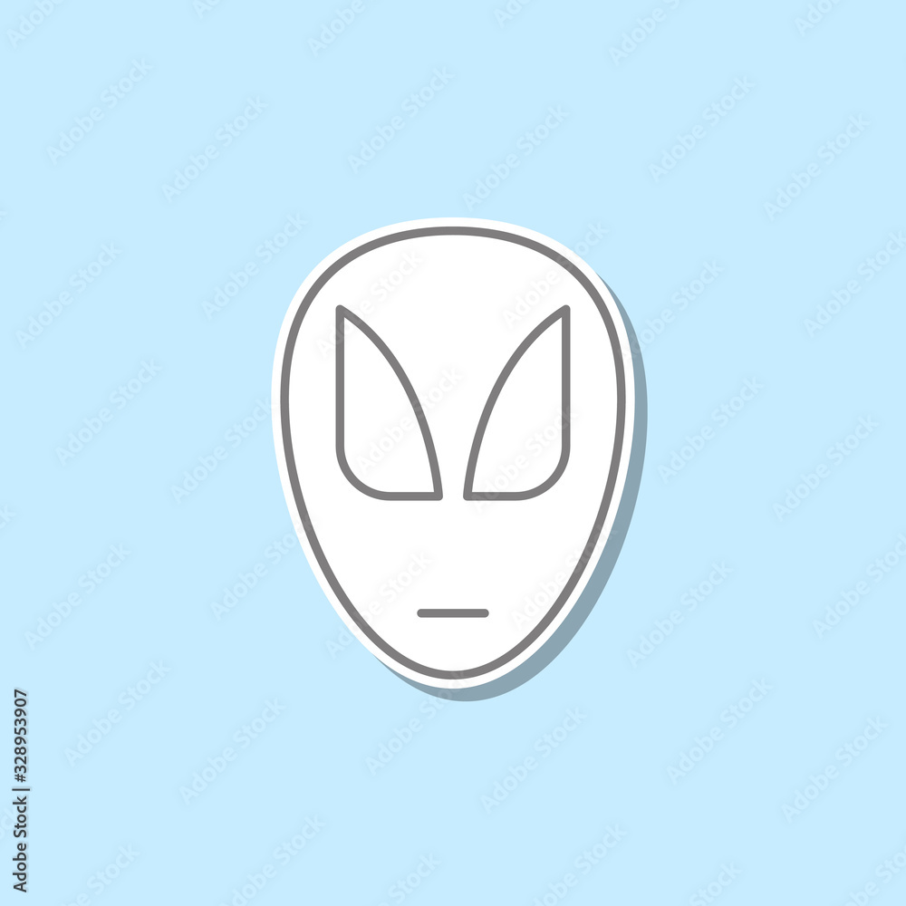 Superhero mask sticker icon. Simple thin line, outline vector of web icons for ui and ux, website or mobile application Superhero mask sticker icon. Simple thin line, outline vector of web icons for ui and ux, website or mobile application