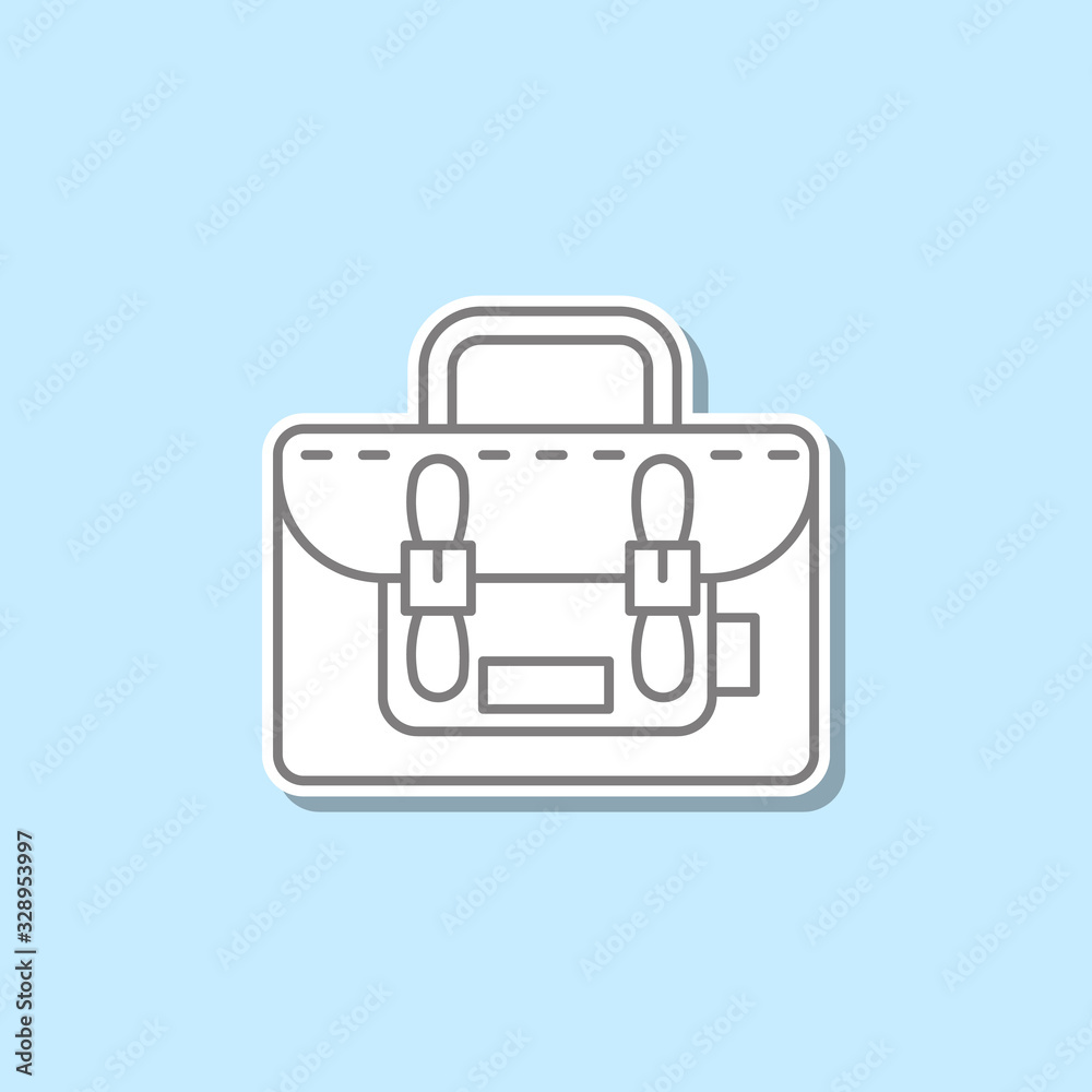 Portfolio sticker icon. Simple thin line, outline vector of web icons for ui and ux, website or mobile application Portfolio sticker icon. Simple thin line, outline vector of web icons for ui and ux, website or mobile application