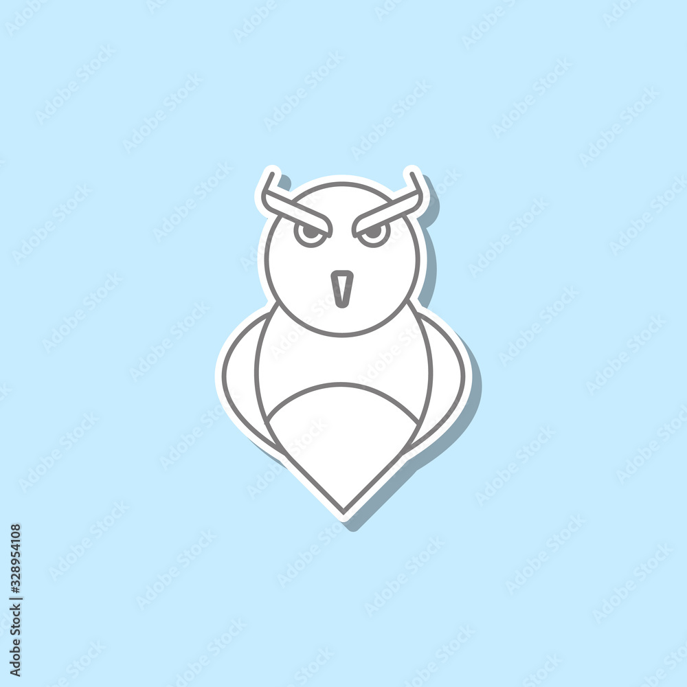 Owl sticker icon. Simple thin line, outline vector of web icons for ui and ux, website or mobile application Owl sticker icon. Simple thin line, outline vector of web icons for ui and ux, website or mobile application