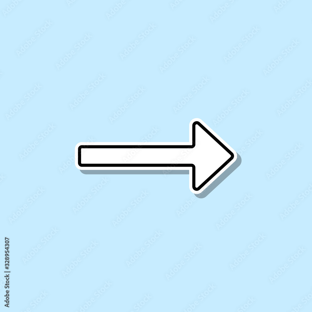 Long arrow sticker icon. Simple thin line, outline vector of web icons for ui and ux, website or mobile application Long arrow sticker icon. Simple thin line, outline vector of web icons for ui and ux, website or mobile application