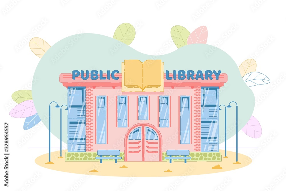 Naklejka premium Public Academic National Library Building Exterior