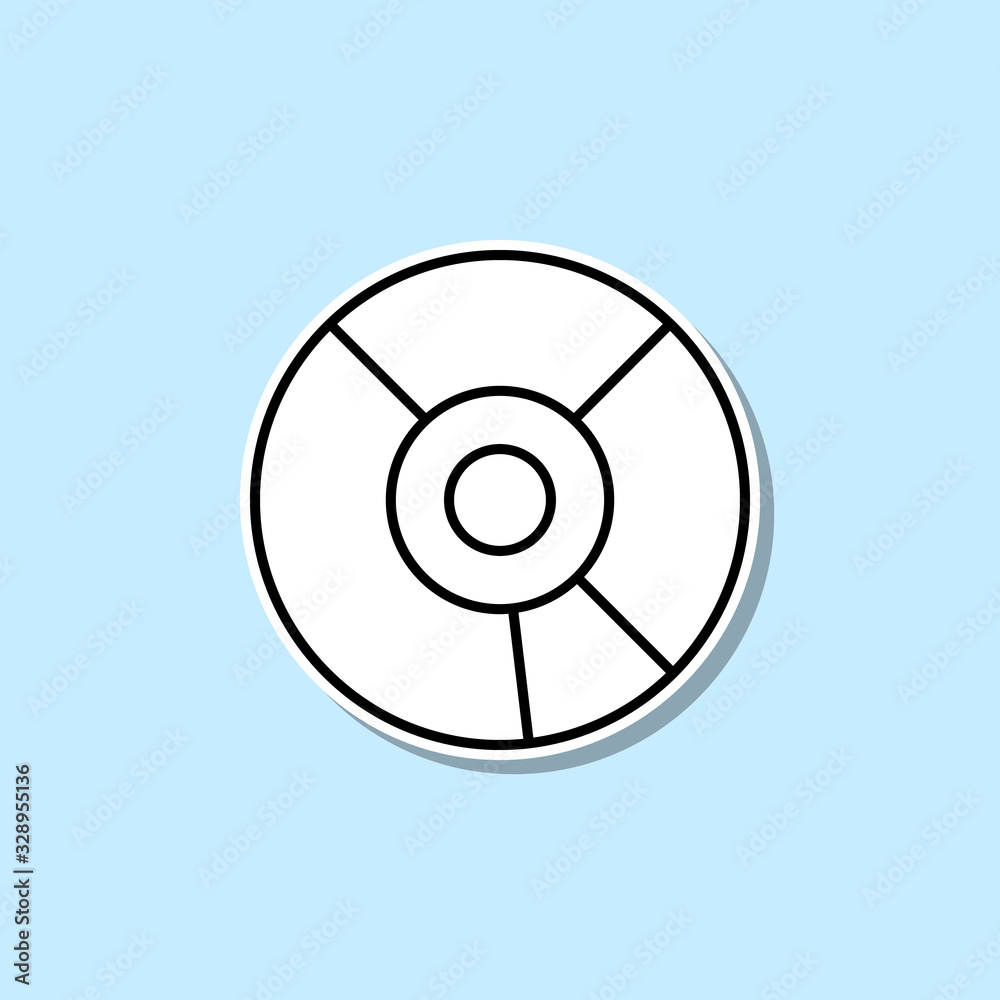Cd sticker icon. Simple thin line, outline vector of web icons for ui and ux, website or mobile application Cd sticker icon. Simple thin line, outline vector of web icons for ui and ux, website or mobile application