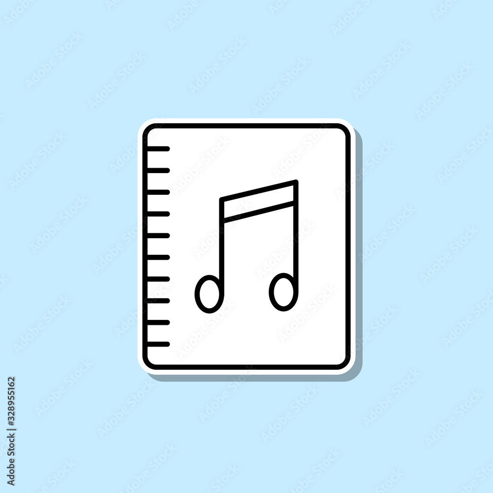 Note-book sticker icon. Simple thin line, outline vector of web icons for ui and ux, website or mobile application Note-book sticker icon. Simple thin line, outline vector of web icons for ui and ux, website or mobile application