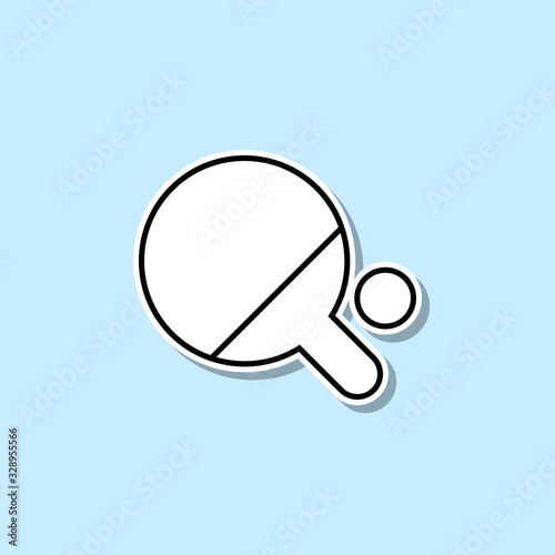 Table tennis sticker icon. Simple thin line, outline vector of web icons for ui and ux, website or mobile application