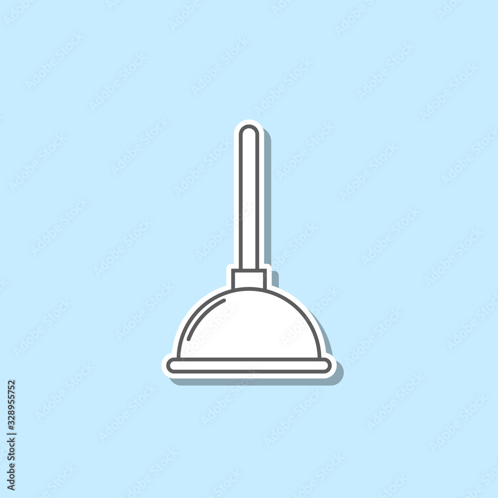 Plunger sticker icon. Simple thin line, outline vector of web icons for ui and ux, website or mobile application Plunger sticker icon. Simple thin line, outline vector of web icons for ui and ux, website or mobile application