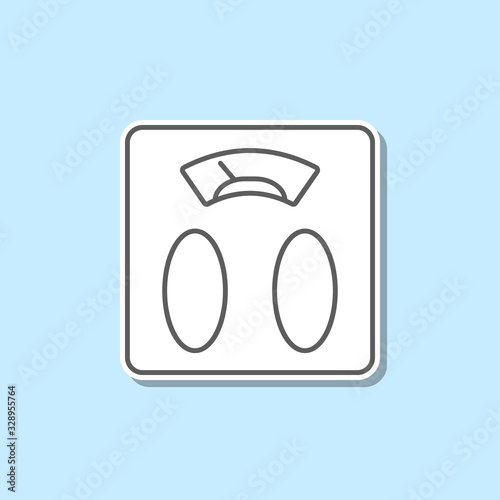 Scales sticker icon. Simple thin line, outline vector of web icons for ui and ux, website or mobile application