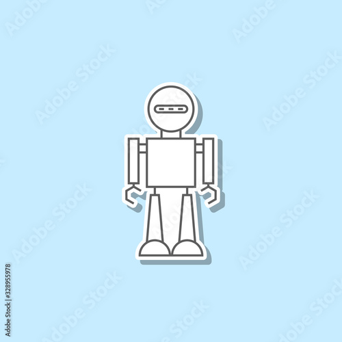 Robot super hero sticker icon. Simple thin line, outline vector of web icons for ui and ux, website or mobile application