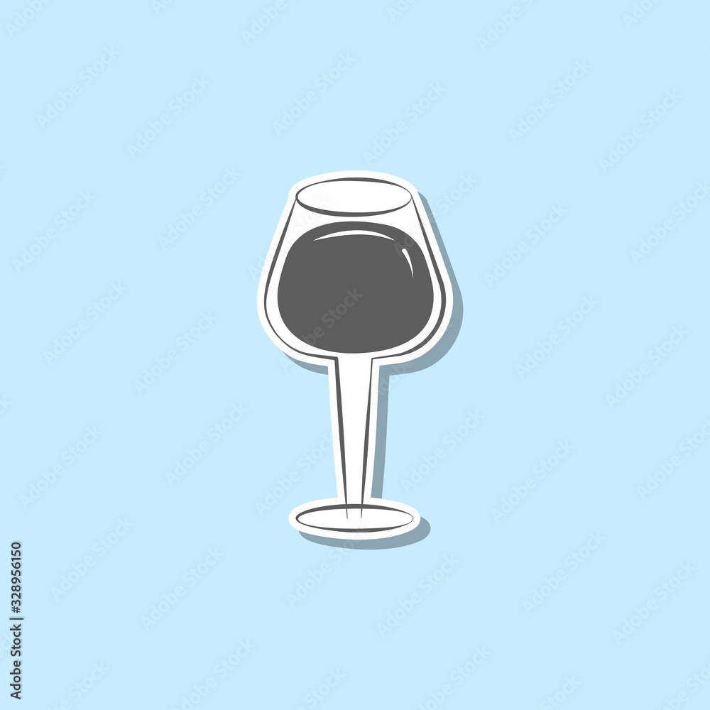 A glass of cognac sticker icon. Simple thin line, outline vector of web icons for ui and ux, website or mobile application A glass of cognac sticker icon. Simple thin line, outline vector of web icons for ui and ux, website or mobile application