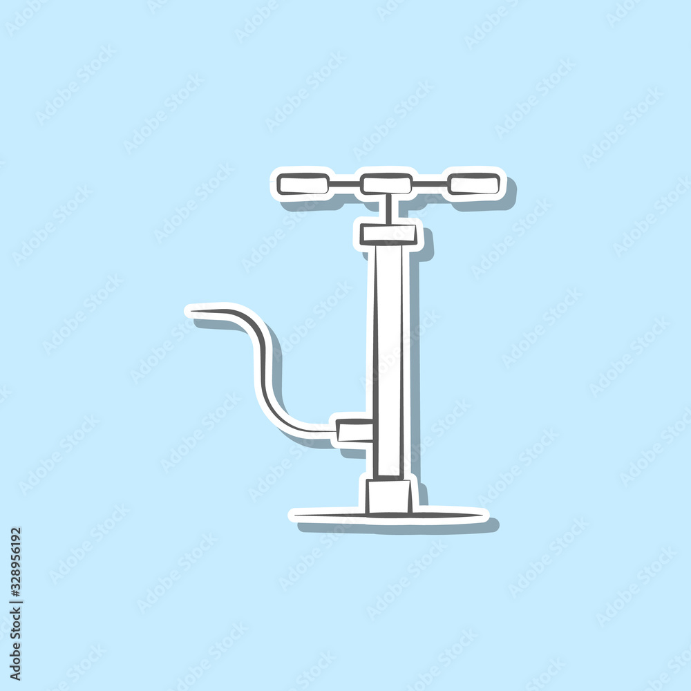 Hand pump sticker icon. Simple thin line, outline vector of web icons for ui and ux, website or mobile application Hand pump sticker icon. Simple thin line, outline vector of web icons for ui and ux, website or mobile application