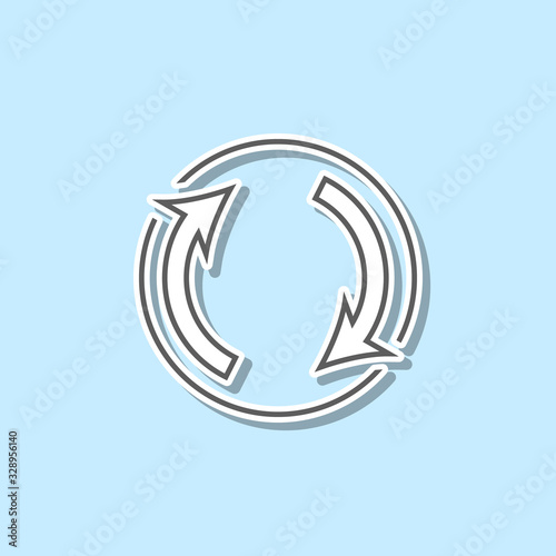 Turn sign sticker icon. Simple thin line, outline vector of web icons for ui and ux, website or mobile application