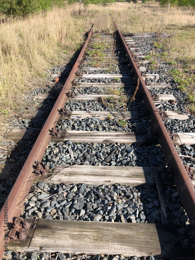 Naklejka premium railway in city