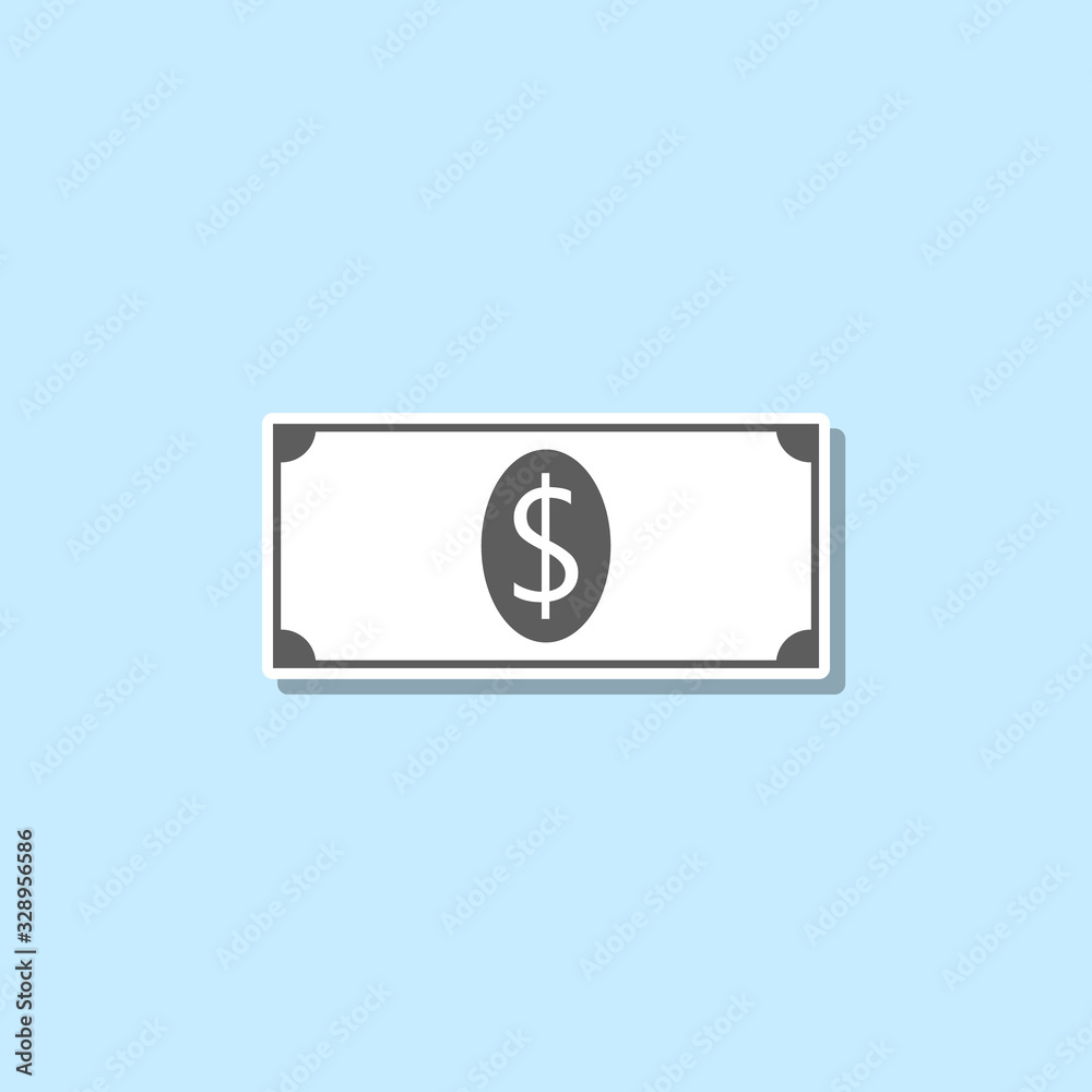 Banknote sticker icon. Simple thin line, outline vector of web icons for ui and ux, website or mobile application Banknote sticker icon. Simple thin line, outline vector of web icons for ui and ux, website or mobile application