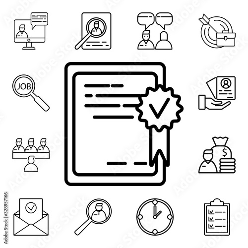 Certified tablet icon. Detailed set of interview icons. Premium quality graphic design. One of the collection icons for websites, web design, mobile app