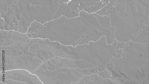 Bas-Uele, Democratic Republic of the Congo - outlined. Grayscale