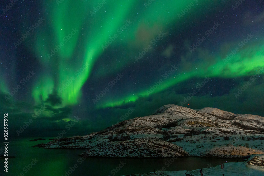 Northern lights on the arctic sky