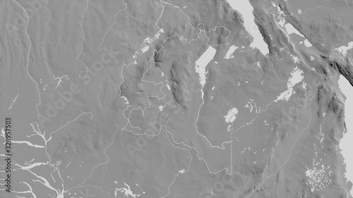 Haut-Katanga, Democratic Republic of the Congo - outlined. Grayscale