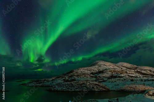 Northern lights on the arctic sky