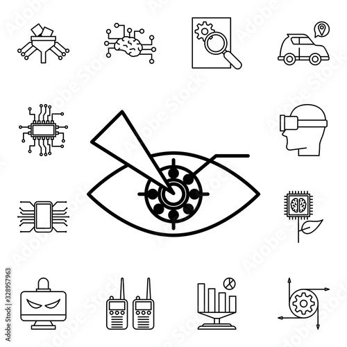 Ar contact lenses smart icon. Detailed set of artifical icons. Premium quality graphic design. One of the collection icons for websites, web design, mobile app
