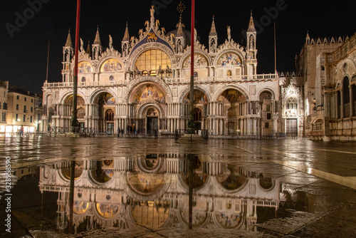 Mirroring the Basilica di San Marco at Night, Venice/Italy