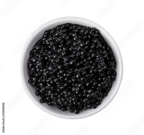 Black caviar isolated on white