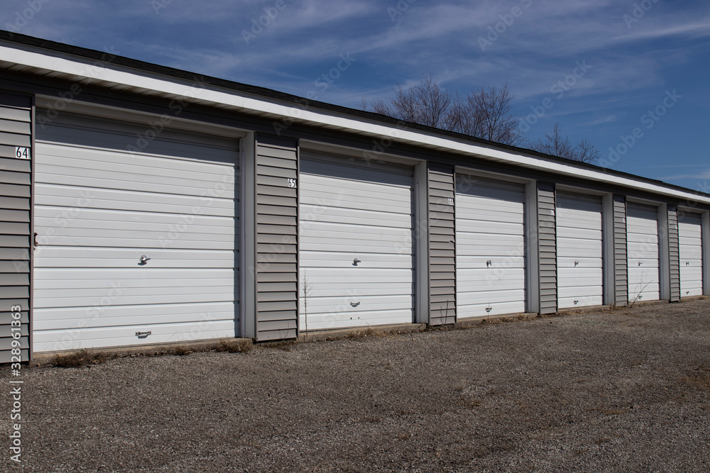 Self storage and mini storage garage units.