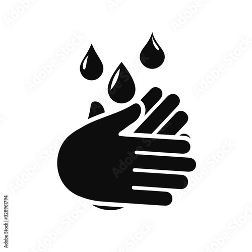 Wash hands icon. Hygiene symbol, sign of washing hands - stock vector
