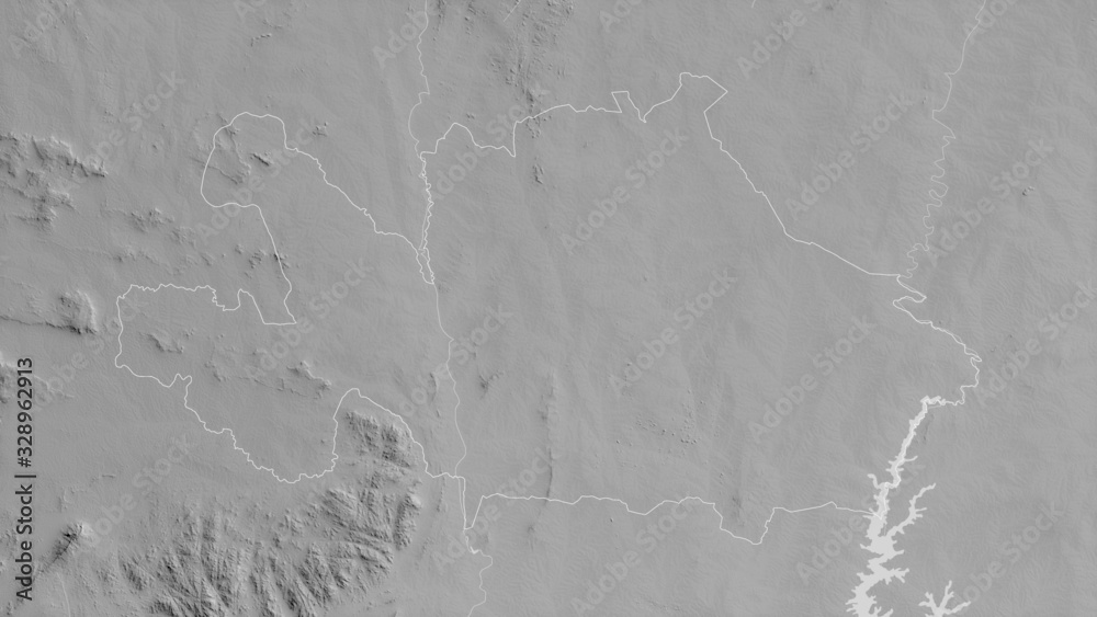 Obraz premium Woroba, Côte d'Ivoire - outlined. Grayscale