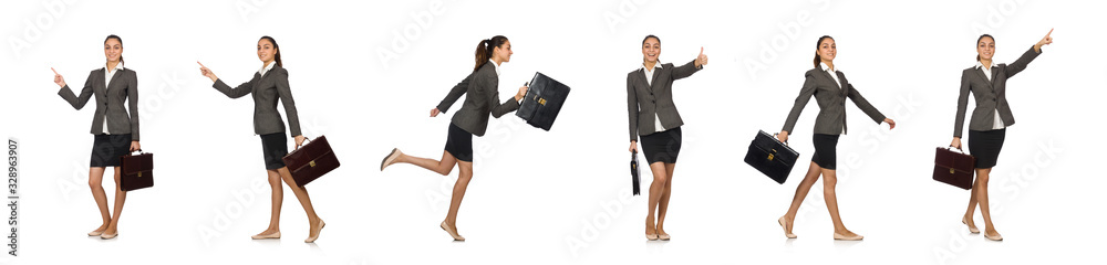 Businesswoman in business concept isolated on white