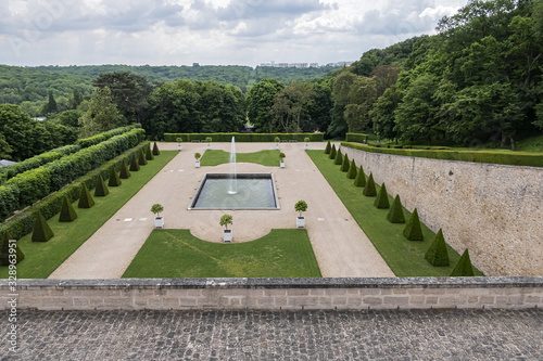 Picturesque Orangery (L'Orangerie de Meudon, XVII century) in Meudon. The Orangery - remain of the former old castle of Meudon. Meudon is a municipality in the southwestern suburbs of Paris, France.