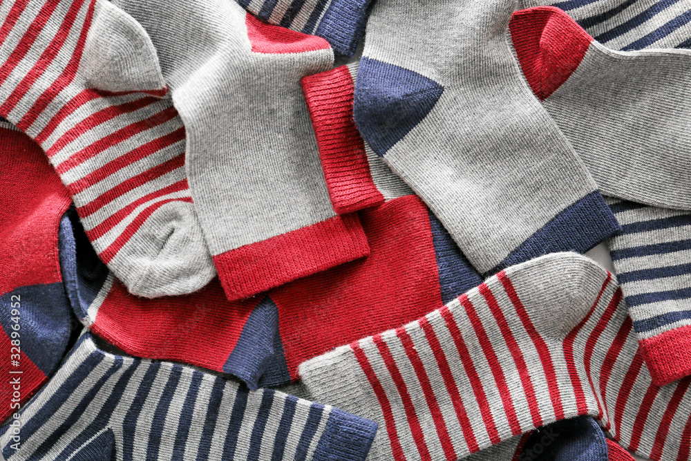 Fototapeta premium Different cotton socks as background