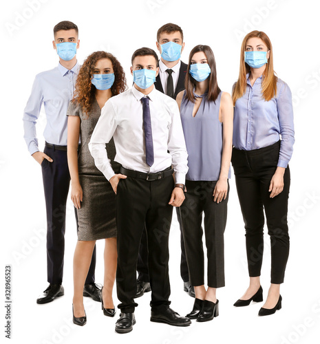 Business people with protec...