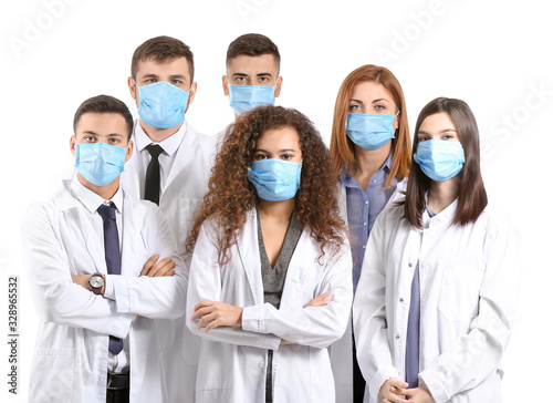 Group of doctors with prote...