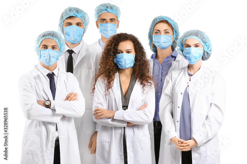 Group of doctors with prote...