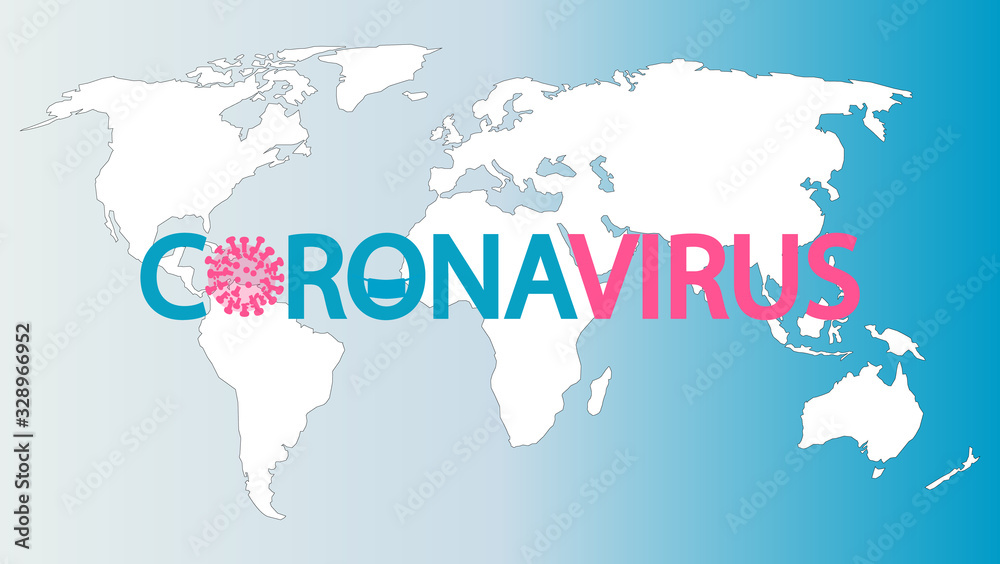 Corona Virus 2020. Wuhan virus disease, virus infections prevention methods infographics. Infographic, Logo, symbol. coronavirus text   on the world map.