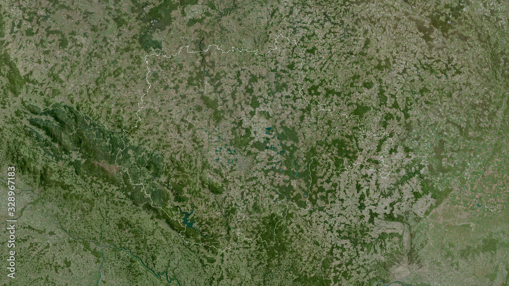Jihočeský, Czech Republic - outlined. Satellite Jihočeský, Czech Republic - outlined. Satellite