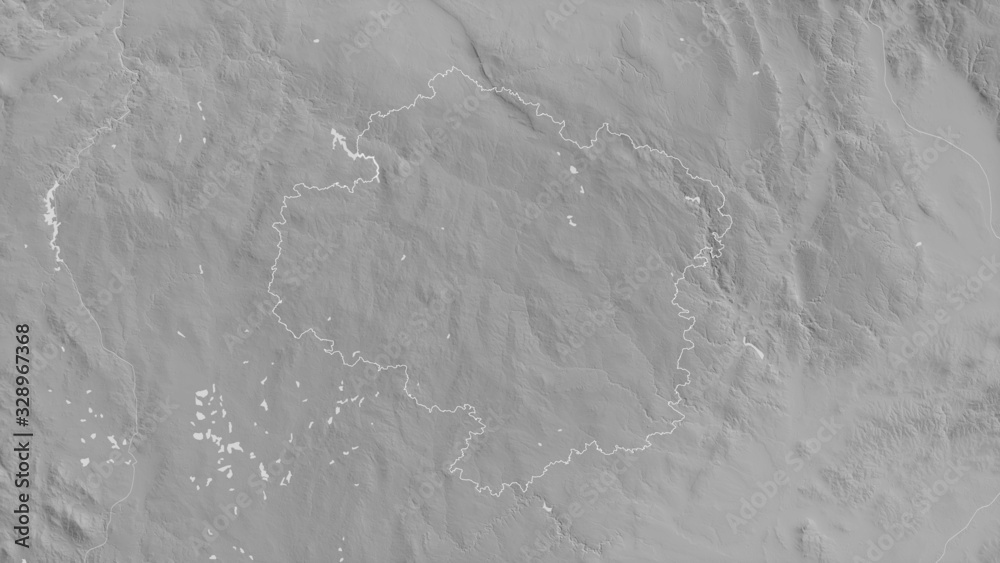 Kraj Vysočina, Czech Republic - outlined. Grayscale Kraj Vysočina, Czech Republic - outlined. Grayscale