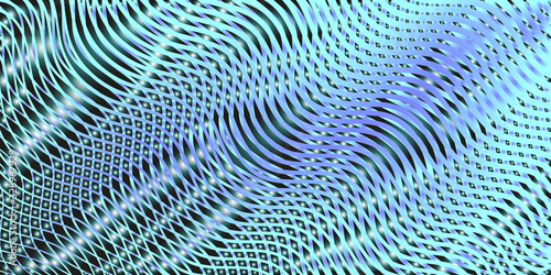 Contemporary background with mint green mesh texture of wavy lines illusory moire effects alternating among themselves. Perfect for abstract background saver with addition of your text