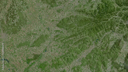 Zlínský, Czech Republic - outlined. Satellite