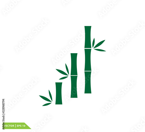 Bamboo icon vector logo template