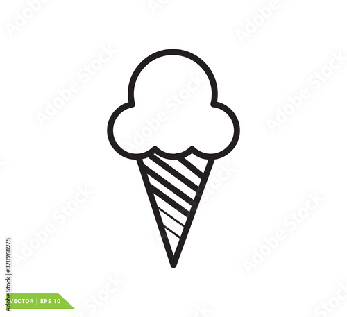 Ice cream icon vector logo flat style trendy