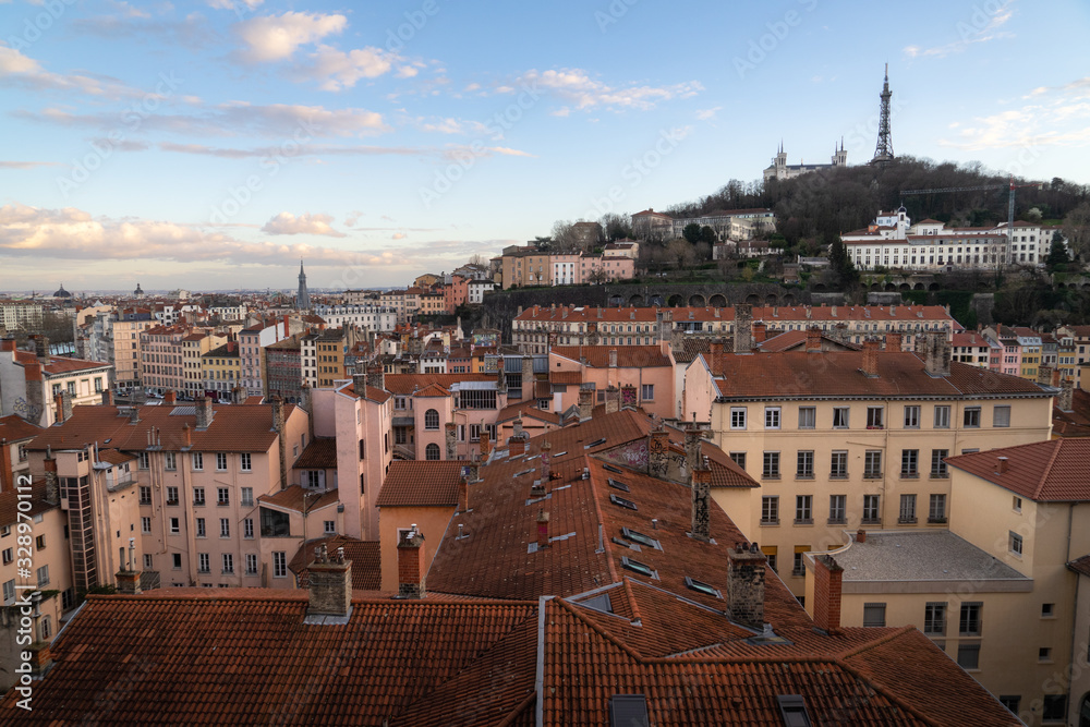 beautiful view of Lyon in France