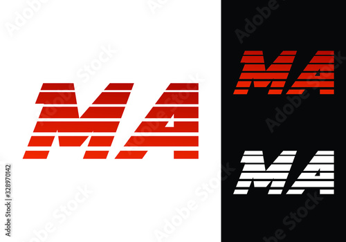 M A MA Initial Letter Logo design vector template, Graphic Alphabet Symbol for Corporate Business Identity