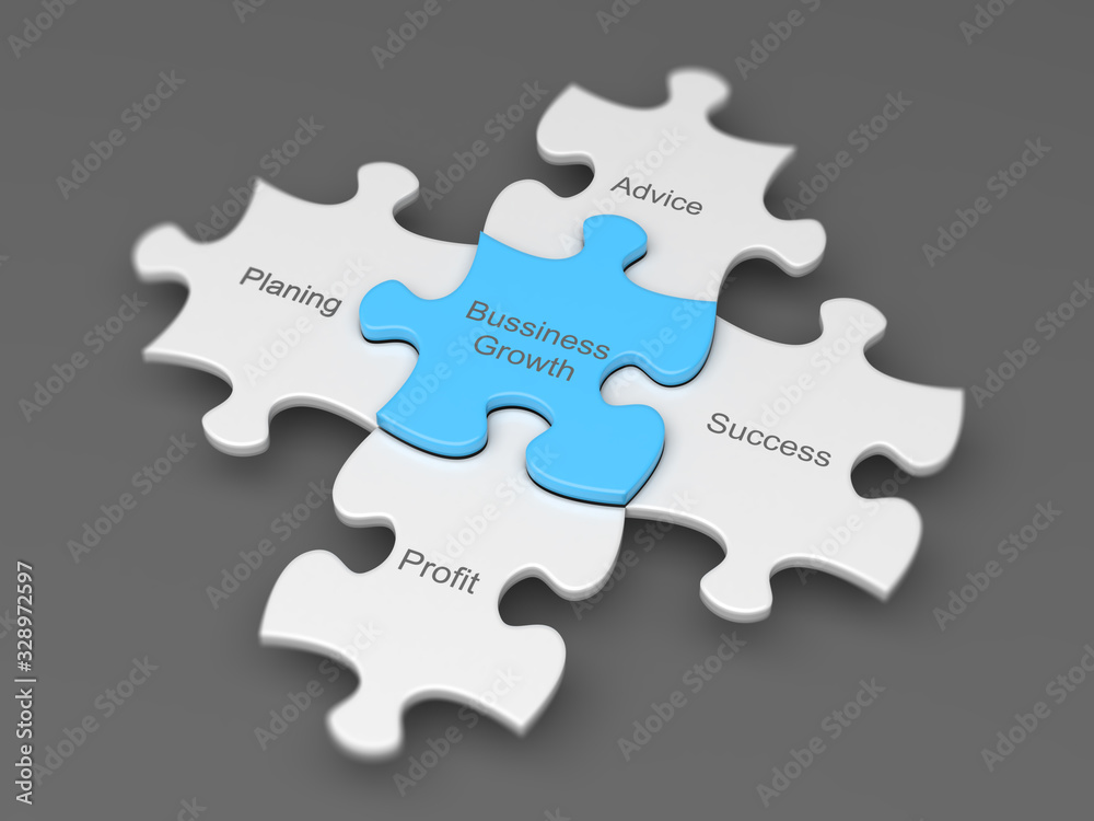 Finance Concept Colorful Puzzle Pieces 3d Render Finance Concept Colorful Puzzle Pieces 3d Render